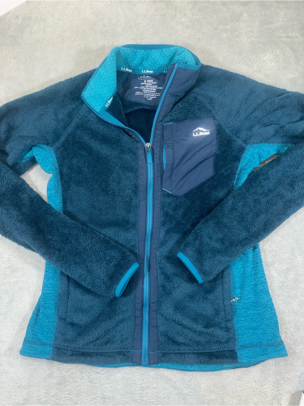 L.L. Bean Women's Full-Zip High-Pile Fleece Jacket - Teal Blue (Small)